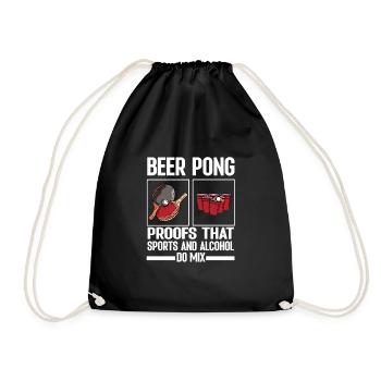 Beer Pong proofs that Sports and Alcohol do mix - Drawstring Bag - black - Front