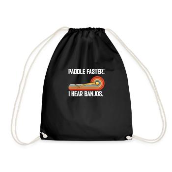 Paddle faster I Hear Banjos Table Tennis - Drawstring Bag - black - Front