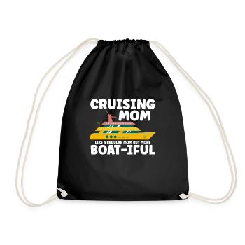 Kreuzfahrt Mom like A Normal Mom But Boat-iful - Turnbeutel - Schwarz - Vorne