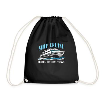 Ship Cruise Brings The Best View Kreuzfahrt - Drawstring Bag - black - Front