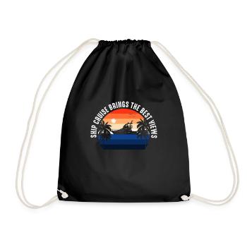Ship Cruise Brings The Best View Kreuzfahrt - Drawstring Bag - black - Front