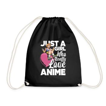 Funny Anime Gift - Drawstring Bag - black - Front