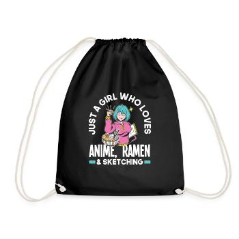 Funny Anime Gift - Drawstring Bag - black - Front