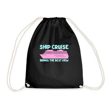 Ship Cruise Brings The Best View Kreuzfahrt - Drawstring Bag - black - Front