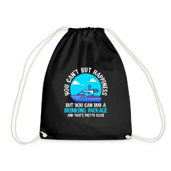 You Cant Buy Happiness But A Drinking Package - Drawstring Bag - black - Front