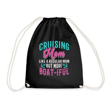 Kreuzfahrt Mom like A Normal Mom But Boat-iful - Turnbeutel - Schwarz - Vorne