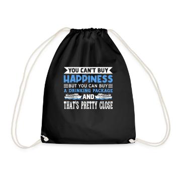 You Cant Buy Happiness But A Drinking Package - Drawstring Bag - black - Front