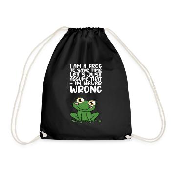 Ich Bin Ein Frosch - Turnbeutel - Schwarz - Vorne