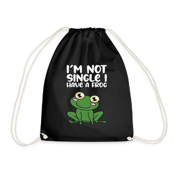 Ich Bin Nicht Single Ich Habe Einen Frosch - Turnbeutel - Schwarz - Vorne