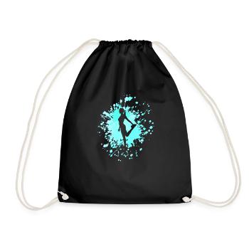 Dancer Stretching Color Splash - Drawstring Bag - black - Front