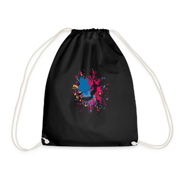 Surfer avec Paddle Board Color Splash - Sac de sport léger - noir - Devant
