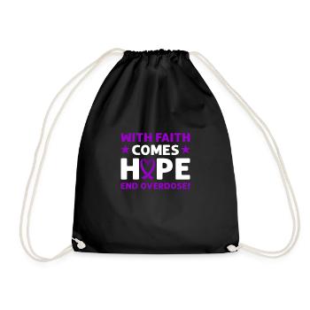 Stop overdose! Violet band. Consciousness - Drawstring Bag - black - Front