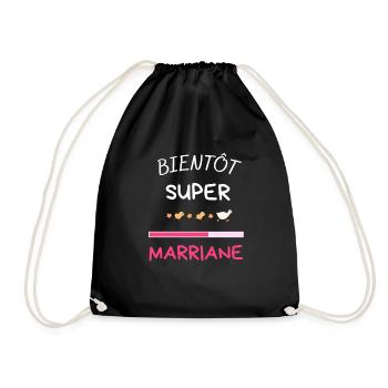 Bientôt Marraine Pour Futur Marraine Maman Baptême - Drawstring Bag - black - Front