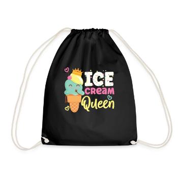 Ice Cream Cone Crown Sundae Ice - Turnbeutel - Schwarz - Vorne
