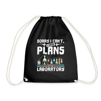 Sorry I cant I Have plans in the laboratory - Drawstring Bag - black - Front