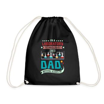 Laboratory technologist and a dad - Drawstring Bag - black - Front