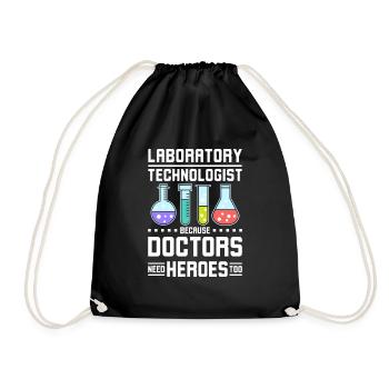 Laboratory technologist doctors need heroes too - Drawstring Bag - black - Front