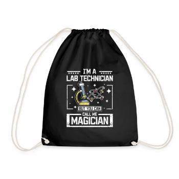 I'm a lab technician but you can call me magician - Drawstring Bag - black - Front