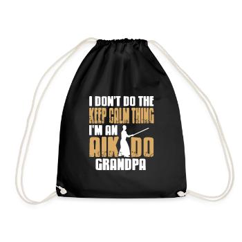 Je ne fais pas la chose de rester calme - Aikido Grandpa - Sac de sport léger - noir - Devant