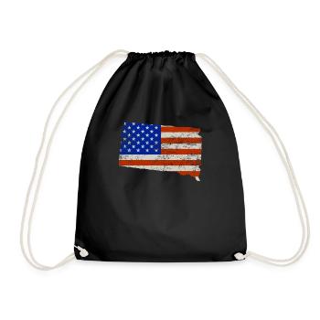South Dakota Home Usa flag gift - Drawstring Bag - black - Front