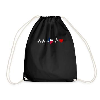 Texas herzschlag geschenk - Turnbeutel - Schwarz - Vorne