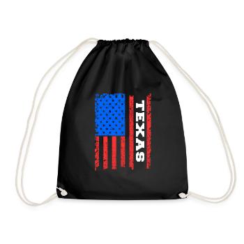 Texas Usa flags gift - Drawstring Bag - black - Front