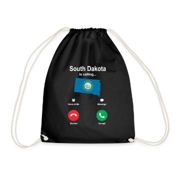 Visit to South Dakota Gift - Drawstring Bag - black - Front