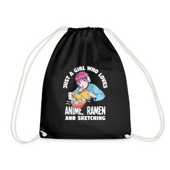 Funny Anime Gift - Drawstring Bag - black - Front