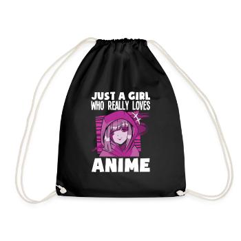 Funny Anime Gift - Drawstring Bag - black - Front