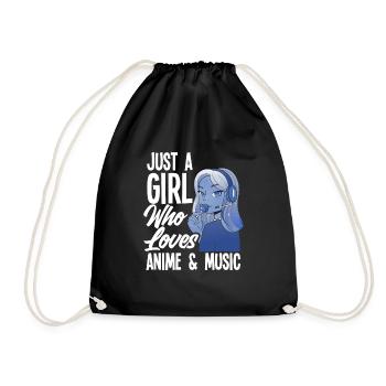 Funny Anime Gift - Drawstring Bag - black - Front