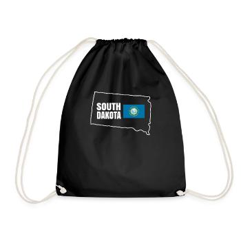 Gift for South Dakota Residents - Drawstring Bag - black - Front
