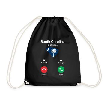 Visit to South Carolina Gift - Drawstring Bag - black - Front