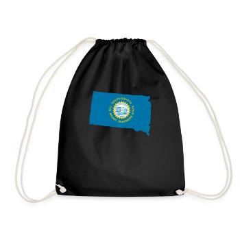 South Dakota Travel Gift - Drawstring Bag - black - Front