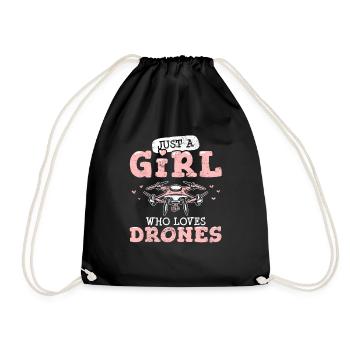 Just A Girl Who Loves Drones Funny Drone Pilot Qua - Turnbeutel - Schwarz - Vorne