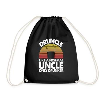 Druncle Like A Normal Uncle Only Drunker Fun Uncle - Drawstring Bag - black - Front