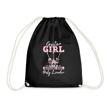 Guitar Girl Like A Normal Girl Only Louder Funny G - Drawstring Bag - black - Front