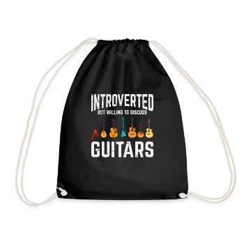 Introverti mais prêt à discuter de guitares drôle g - Sac de sport léger - noir - Devant