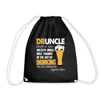 Druncle Drinking Uncle Funny - Drawstring Bag - black - Front