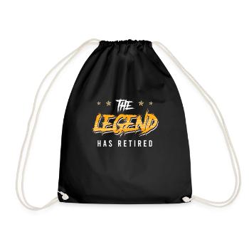 The Legend has retired retired retirement - Drawstring Bag - black - Front