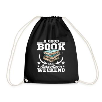 Un bon livre est mon week-end d’aventure - Sac de sport léger - noir - Devant