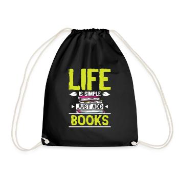 La vie est simple, il suffit d’ajouter des livres - Sac de sport léger - noir - Devant