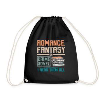 Lecture de romans d’amour, de fantasy ou de romans policiers - Sac de sport léger - noir - Devant