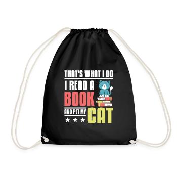 Lisez un livre et caressez mon chat - Sac de sport léger - noir - Devant