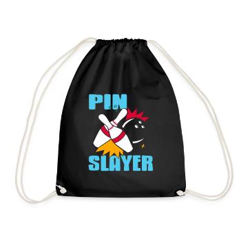 Pin Slayer Awesome Retro Bowling Design T-Shirt - Turnbeutel - Schwarz - Vorne