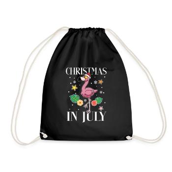 Sommer Urlaub Strand Flamingo Sommerferien - Turnbeutel - Schwarz - Vorne