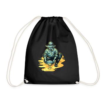 Gold Miner Prospecting Gold Panning - Drawstring Bag - black - Front