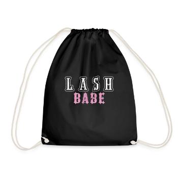 Lash Babe Eyelashes Artist Expert Lash Tech - Drawstring Bag - black - Front