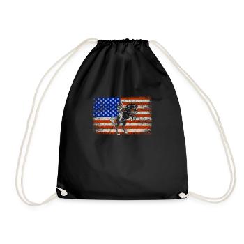 USA Flag Cowboy Roping Équitation américaine - Sac de sport léger - noir - Devant