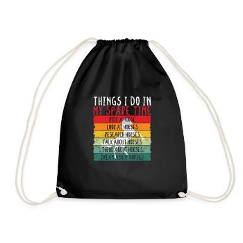 Drôles de chevaux chevauchant des choses que je dans mon - Sac de sport léger - noir - Devant