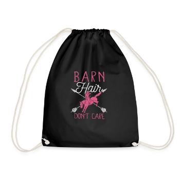 Scheune Haare Don't Care Liebe Pferd Reiten Reiter - Turnbeutel - Schwarz - Vorne